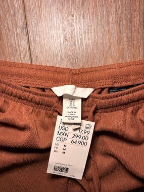 H&M Wide Leg Pants in Rust Brown